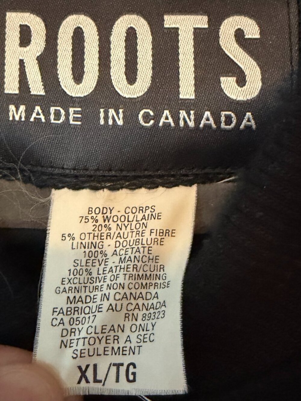 ROOTS men's black varsity jacket USA olympics leather wool vintage - Picture 6 of 10